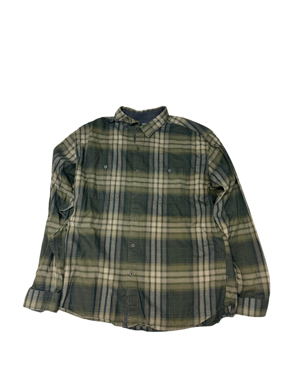 Kuhl Shirt Mens XL Green Plaid Flannel Long Sleeve Button Front Outdoor Casual